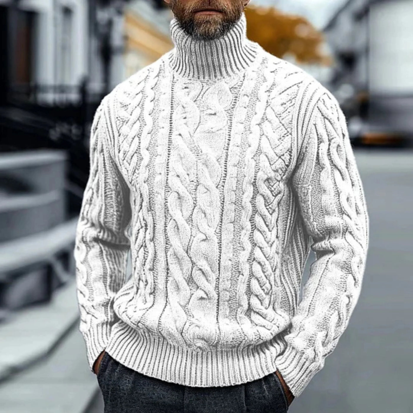 Moritz - Vintage Rollkragenpullover mit Zopfmuster