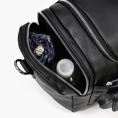 Yara | Schwarze Leder-Reisetasche