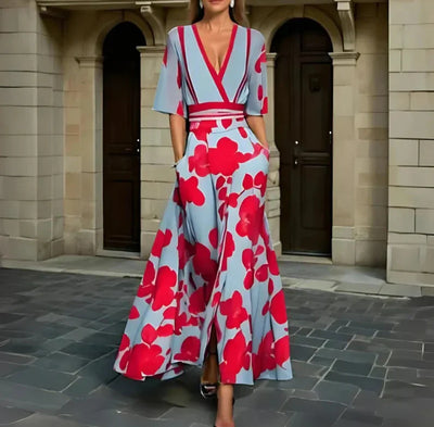 Evelyn™ - Elegantes Wickelkleid mit Blumenmuster