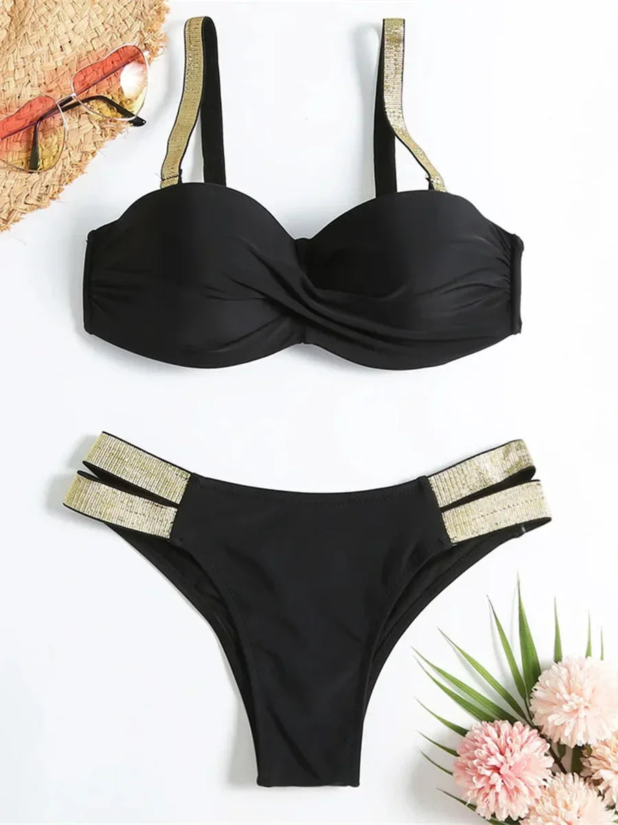 Jana | Bikini-Set mit glitzernden Einsätzen