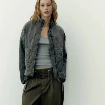 Xenia | Vintage-Steppjacke aus Baumwolle