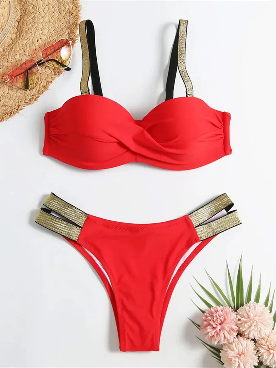 Jana | Bikini-Set mit glitzernden Einsätzen