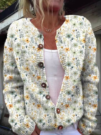 Amélie™ | Strickjacke mit Blumenmuster